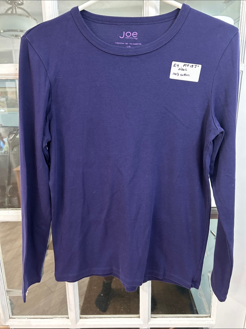 E4.   Joe Fresh Long Sleeve Crewneck Tee - Navy Purple